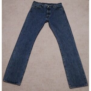 Levis 501 Jeans Men 34x36 Blue Denim Pant Button Fly Work Faded Chore Straight